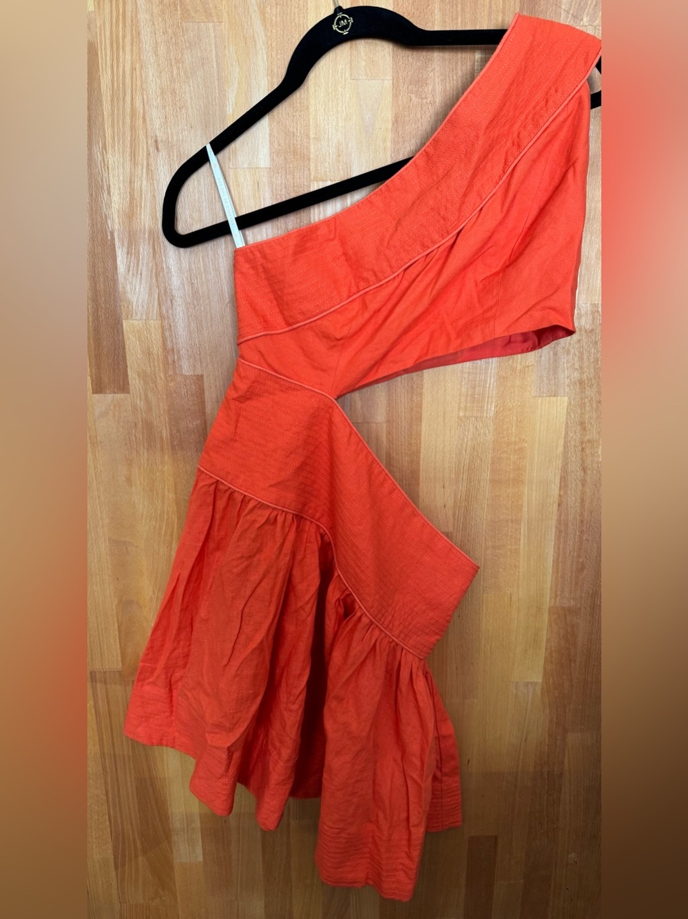 Farm Rio Orange One-Shoulder Mini Dress size Small - Picture 3 of 8
